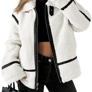 NWOT Faux Fur Sherpa Moto Jacket